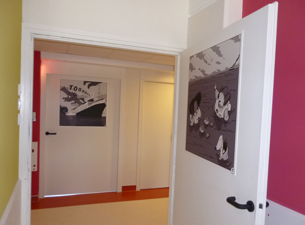 Décoration style BD sur les portes et dans les chambres - Dubourdon Décoration style BD sur les portes et dans les chambres - Dubourdon
